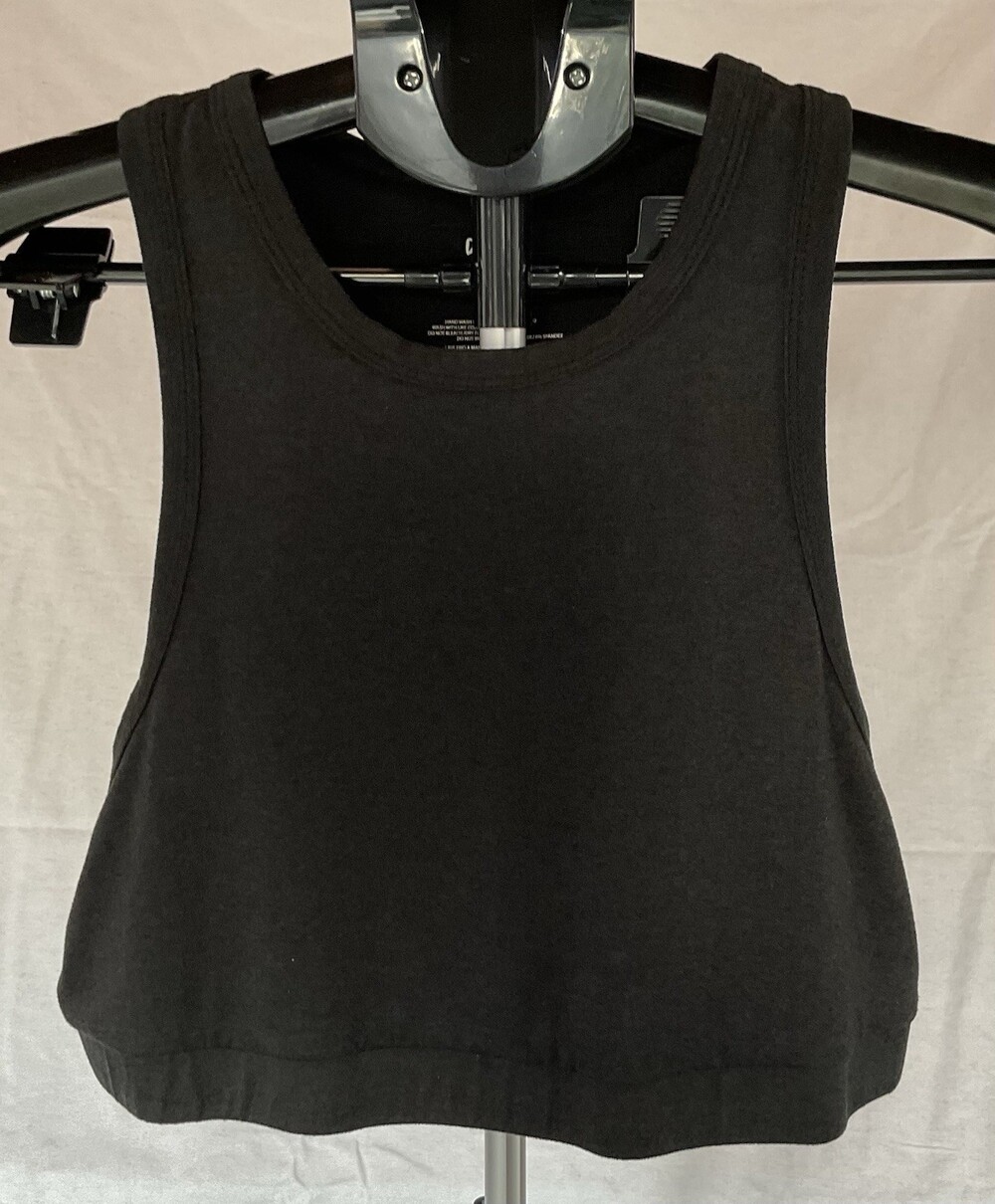 Cropped Tank Top, Black, Women’s, Size Large